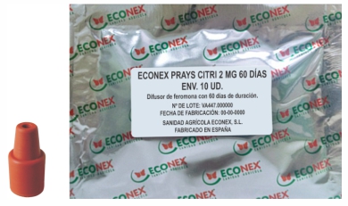 >Difusor de feromonas ECONEX PRAYS CITRI 2 MG 60 DÍAS ENV. 10 UD.